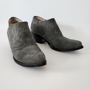 Joie Primrose gray suede western booties size 39